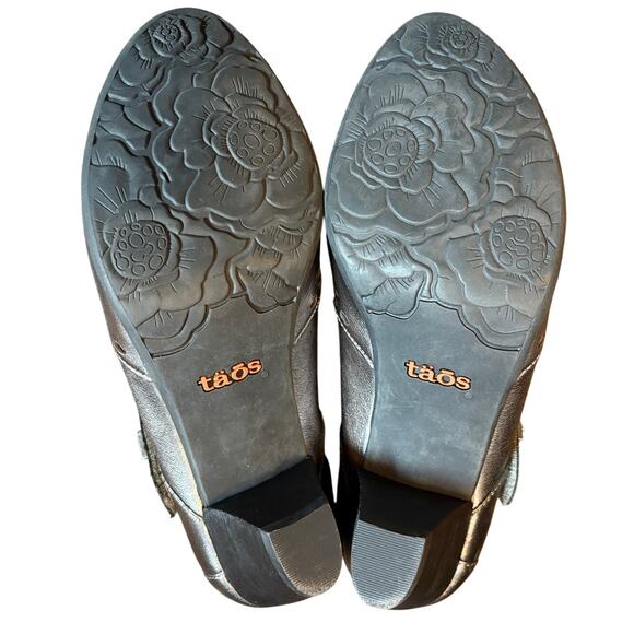 Taos Stunner US 9 UK 40 Pewter Leather Mary Jane Comfy Casual Small Heel - Picture 9 of 10